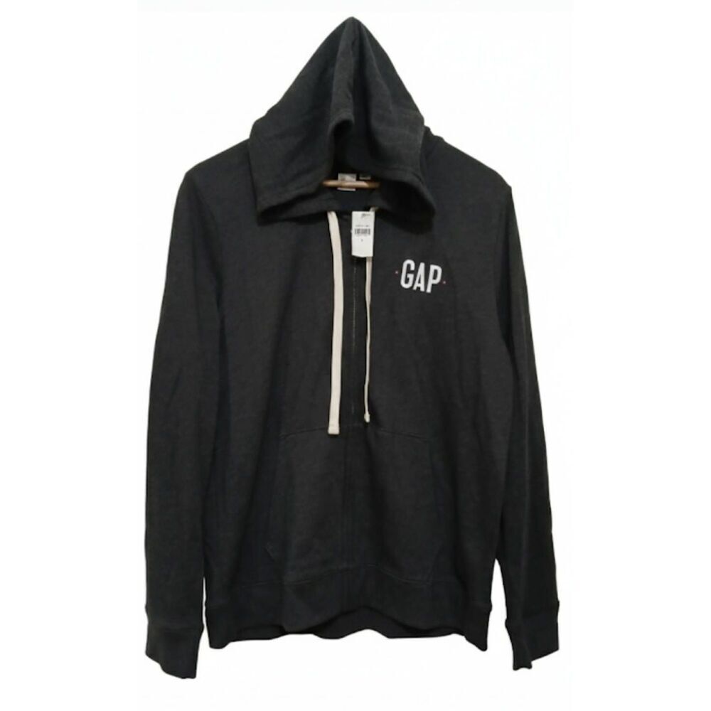 Gap womens large full zip hoodie sweatshirt gray classic timeless